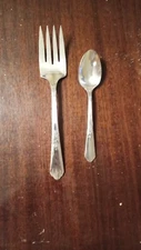 Oneida Encore Silverplate, 1934 1 Med. Cold Meat Serving Fork & 1 teaspoon
