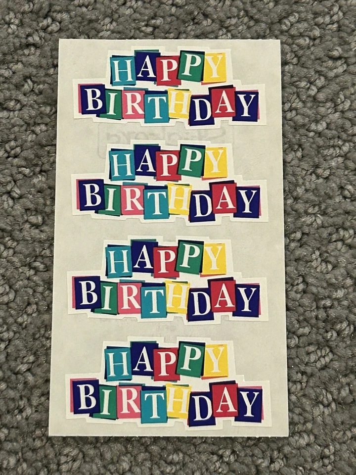10 Sheets New ** FRANCES MEYER STICKERS #1 - 4.5" x 2.5" SHEETS Happy birthday