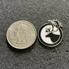 Elk or Moose Head Animal Silver Tone Pin Pinback #38181