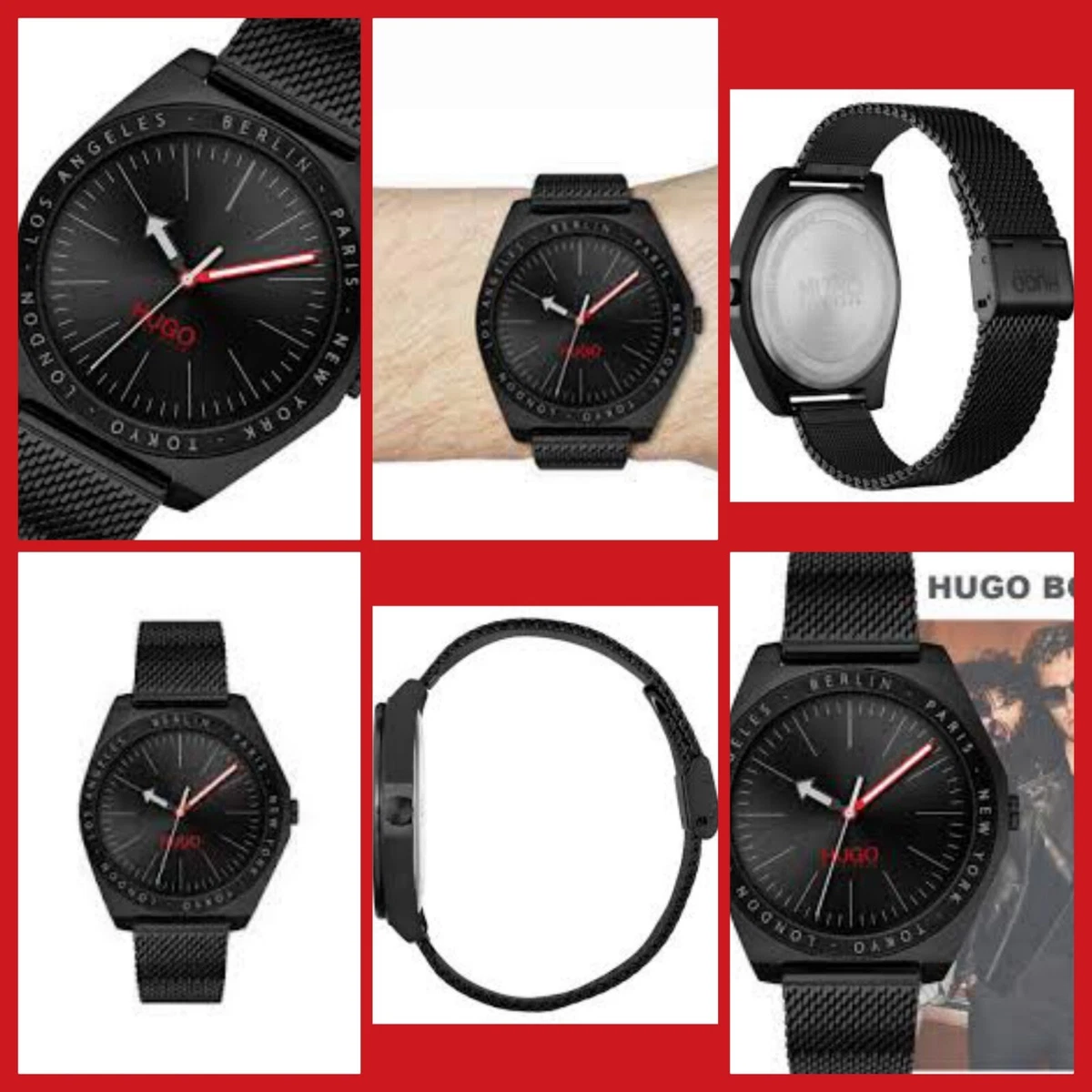 HUGO BOSS BUSINESS Black Stainless Steel Mesh Men s Watch 1530108