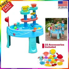 Step2 Water Table for Kids Double Spin Showers Splash Pond Toddler Outdoor Toys