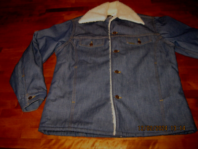 NOS VTG Sears Roebucks Jacket SZ 42 Sherpa Lined Denim Blue Jean