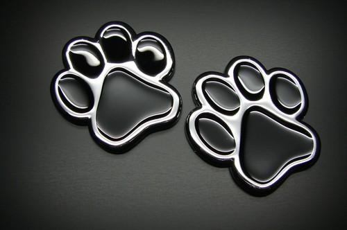 (2) PAWS 3D EMBLEMS STICKERS DECAL.CAT DOG PAW ANIMAL LOVE FRIEND 3D CAR EMBLEMS - Picture 7 of 12