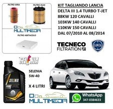 TAGLIANDO 3 FILTRI E OLIO SELENIA 5W40 LANCIA DELTA III 1.4 TURBO T-JET 120 CV