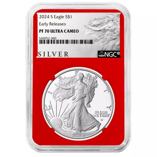 2024-S Proof $1 American Silver Eagle NGC PF70UC ER ALS Label Red Core