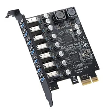 7-Port PCIE Expansion Card PCIE To USB3.2 Expansion Card 5Gbps High for PC