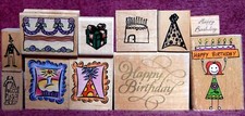 Birthday Rubber Stamps FREE SHIPPING AFTER 1st
