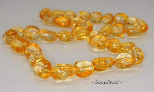 20X12-14X10 MM CITRIN QUARZ EDELSTEIN GRADUIERT NUGGET LOSE PERLEN 20 Zoll - Bild 1 von 4