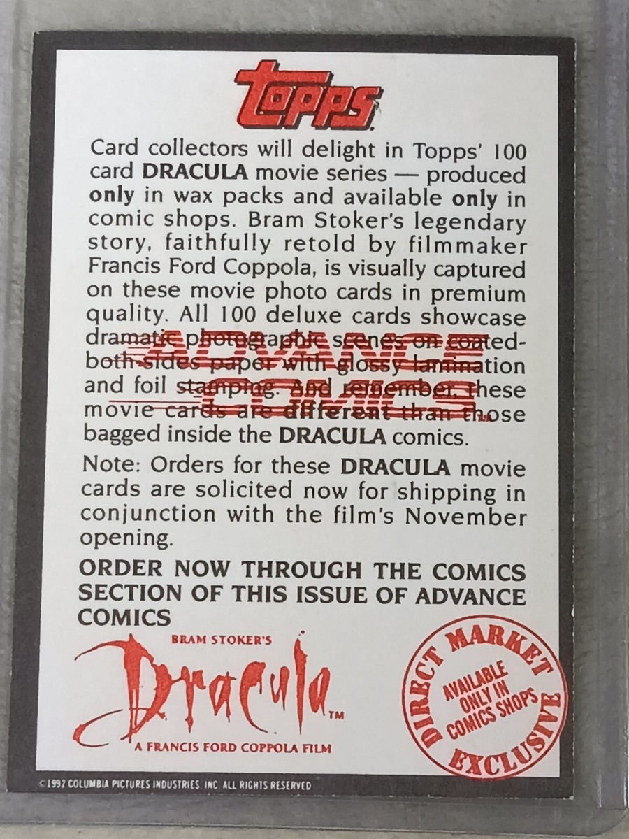 Dracula Promo Card Bram Stoker's Topps Columbia Ford Coppola
