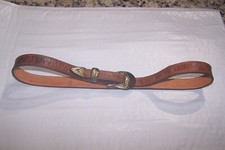 Vintage Nocona G375 Unisex Brown Leather Belt Made in the U.S.A. SZ 32"