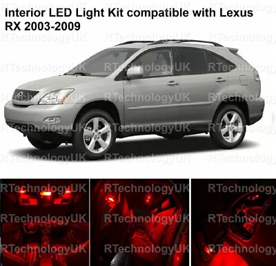ROT PREMIUM LED INNEN UPGRADE LICHT KIT KOMPATIBEL MIT LEXUS RX 2003-2009