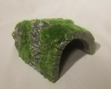Betta Rock Cave w/ Artificial Moss For Fish, Crayfish, Shrimp, Aquatic Frogs etc