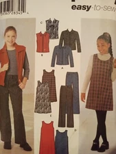 UC Vintage Girls Millennial Sewing Pattern Pants Jumper Dress 7 - 16 4839