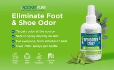 Rocket Pure Natural Shoe Deodorizer Spray - Foot Spray Odor Eliminator Spray