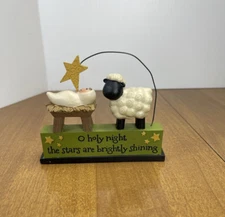 Blossom Bucket Figurine Oh Holy Night 2015 Sheep With Baby Jesus Star B Lloyd