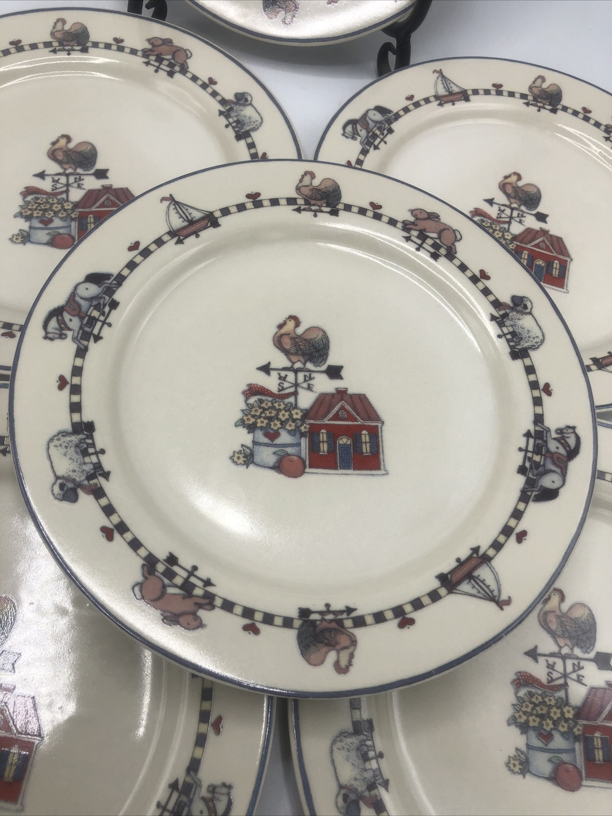 SET OF 6 International Tableworks Windy Hill Susan Winget 7 5/8" Bread Plates