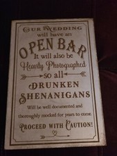wedding signs rustic - Open Bar - Brand New 
