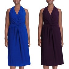 CHAPS PLUS SIZE Knot-Front Halter Dress (Sizes 14 16 18 20 22 24) NWT MSRP $115