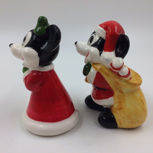 Vintage Mickey Minnie Mouse Christmas salt pepper shakers Disney made Japan - Picture 4 of 7