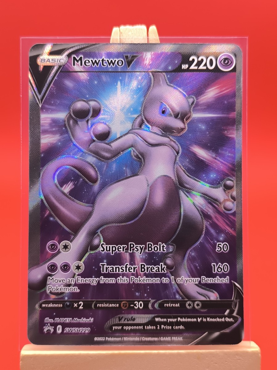 Mewtwo V SWSH229 Pokémon GO Full Art Holo Promo Pokemon Card * New