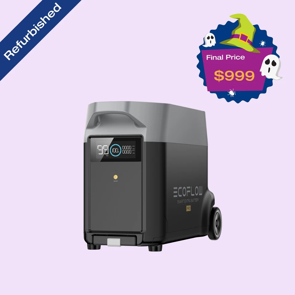 EcoFlow DELTA Pro генератор дополнительный аккумулятор 3600 Втч LFP сертифицированный восстановленный