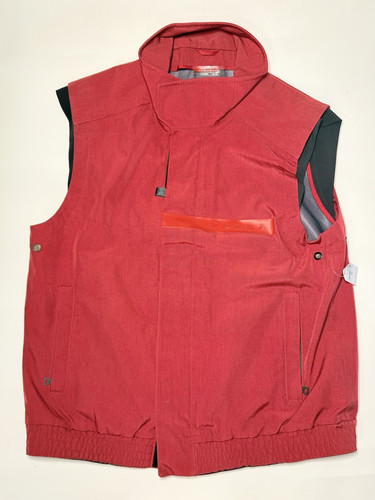 Prada Sport, Prada Sport Linea Rossa AW 1999 Red Nylon Utility Vest Size 56 NWT NOS Vintage