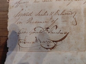Revolutionary War Navy Joshua Barney Todd's Range Coles Harbor Baltimore Deed