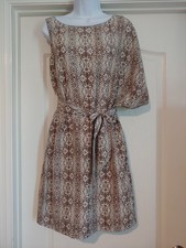 Michael Kors One Sleeve Snakeskin Neutral Silk Business Office Dress M