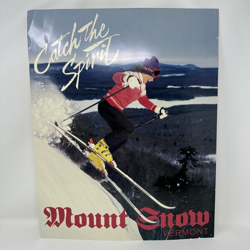 Mount Snow Vermont Catch the Spirit Vintage Poster 15.5” X 19.5” Mt Snow Vermont