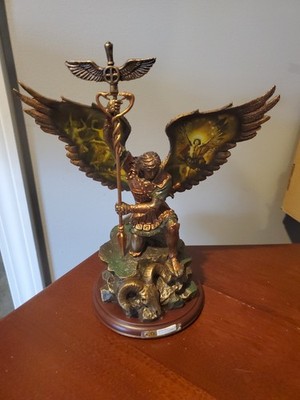 Bradford Exchange Archangel St. Raphael Merciful Healer Bronze Statue