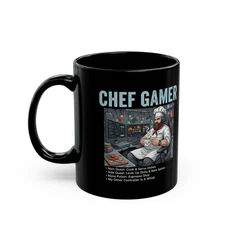 Chef Gamer Coffee Mug black ceramic | 11oz, Gift or White Elephant Exchange!