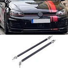 2X Black Adjustable Front Bumper Lip Splitter Spoiler Strut Rod Tie Support Bar