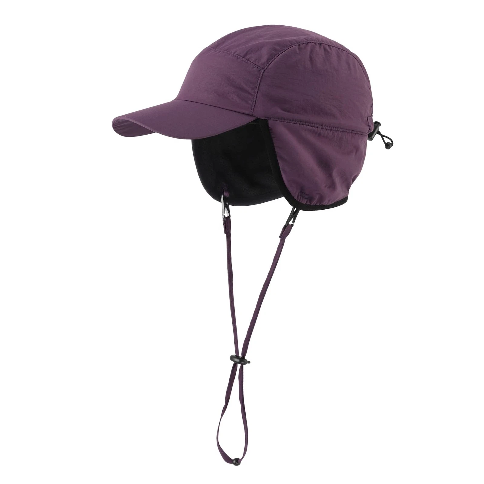 Waterproof Men's Winter Hats Warm Fleece Lined Earflaps Baseball Cap (Purple)