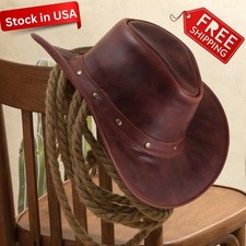 Western Style HAT Men and Women Shapeable Wide Brim - Genuine Leather Cowboy hat