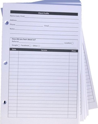 Small Business Client Profile Binder Cards 100 Pack 5.5 X 8.5 Inches customer...