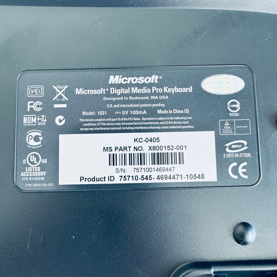 Clicky MICROSOFT Digital Keyboard Media Pro KC-0405 USB Wired 1031 TESTED - Image 3 of 4