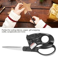 Laser Guided Sewing Scissors, Stainless Steel for Kitchen Home (Black)