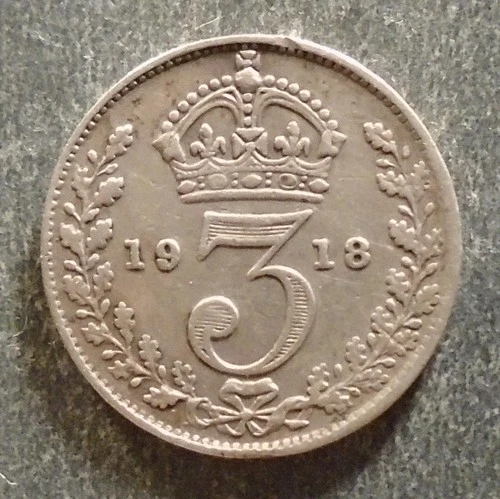 1918 George V Threepence — photo from the most recent tracked eBay sale