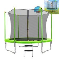 10ft Trampoline with Basketball Hoop and Ladder Outdoor Recreational Trampolines