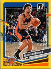 2023-24 Panini Donruss #100 Quentin Grimes Yellow Flood New York Knicks