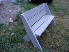 4ft Stone Gray Comfy Angled Bench Built To Last, Perfectly Imperfect