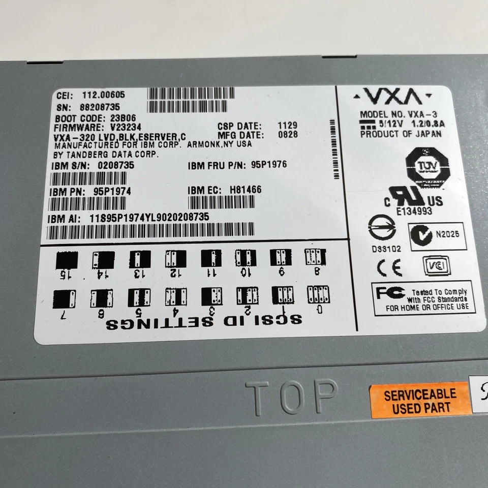 IBM Tape drive VXA-3 LVD VXA-320 320Gb Untested zaes - Image 3 of 3