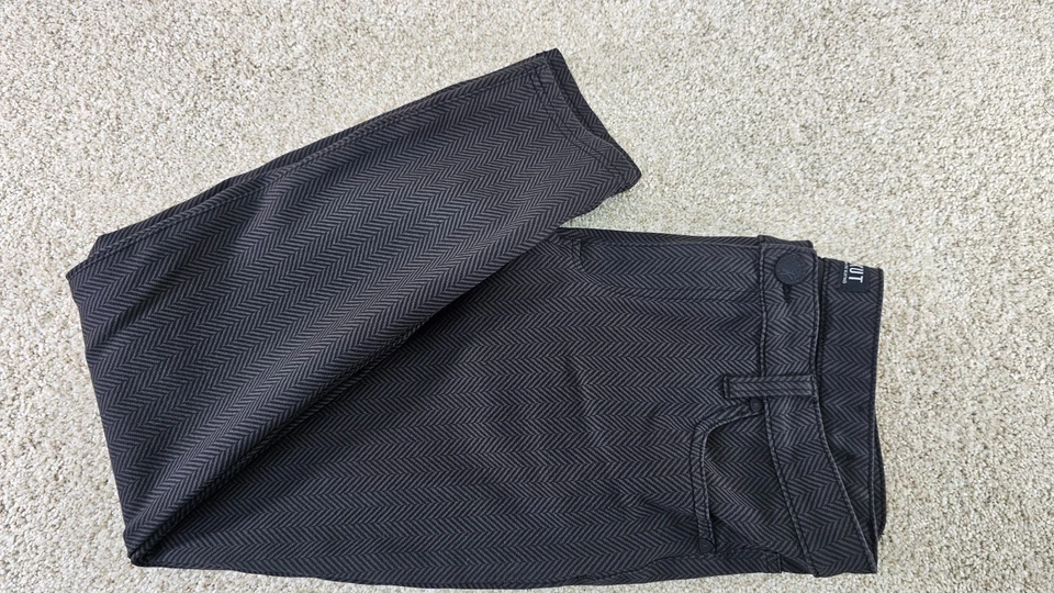 Kut from the Kloth Size 12 Black Herringbone Skinny Pants Women’s - Image 3 of 4