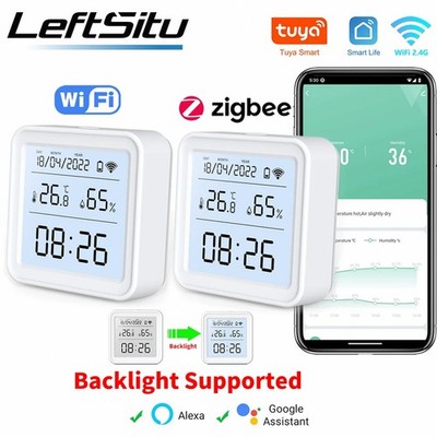 Smart Temperature Humidity Sensor WiFi Zigbee Monitor For Home Use Accurate
