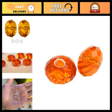 100pcs 6mm Faceted Rondelle Crystal Beads - Orange Sun, DIY Jewelry Making Suppl