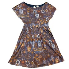 Weston Wear Dress Batik Print Skater Cap Sleeve Y2K Size M Boho 90's Vibe