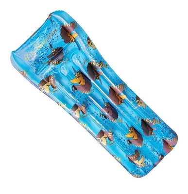 Afro Unicorn 68  Glitter Mat Pool Float Girls Teal Blue With 2 Repair Patches