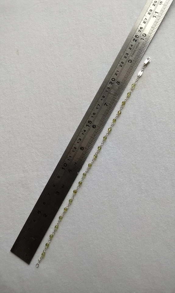 Sterling Silver and Peridot Anklet - Image 4 of 4
