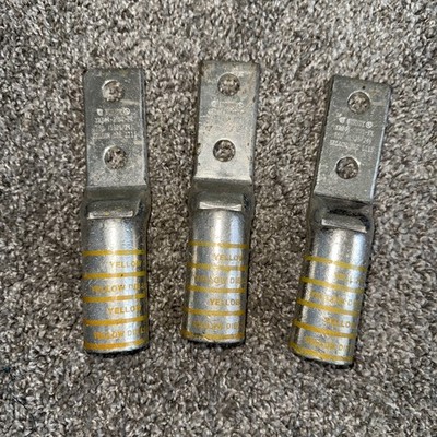  BURNDY YAZ44-2NNT-FX COMPRESSION LUG 1/2'' HOLE SET OF (3)