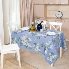 Lilac Cotton Tablecloth Rectangular/Square Floral Patterned Table Cloth